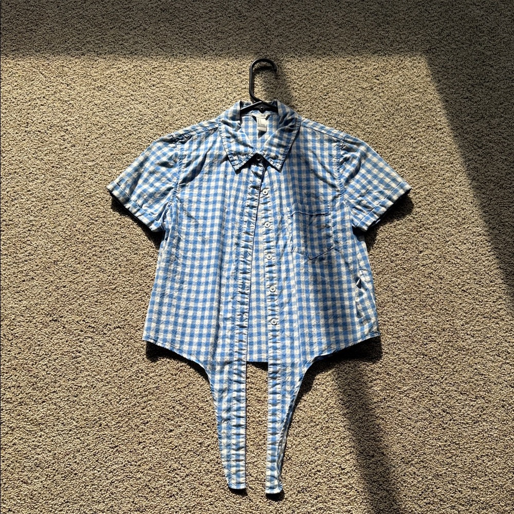 Crop top forever 21 blue checkered